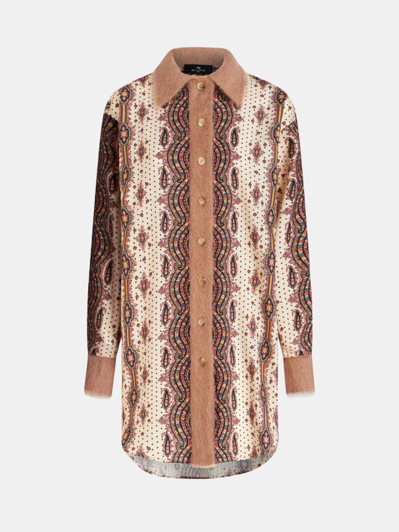 Etro-Printed Wool and Silk Shirt - White/Multi-Shirts-IT 38-Boboli-Vancouver-Canada