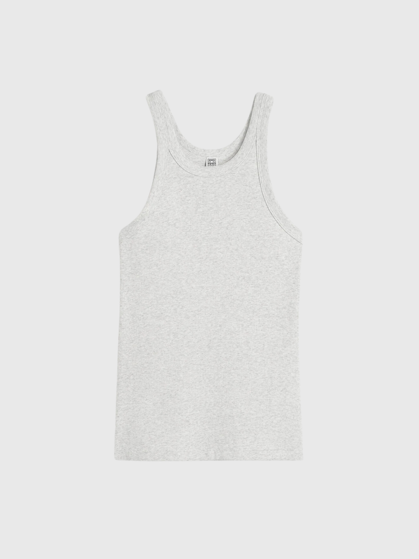 Totême-Curved Rib Tank - Pale Grey Melange-Tanks-XXS-Boboli-Vancouver-Canada