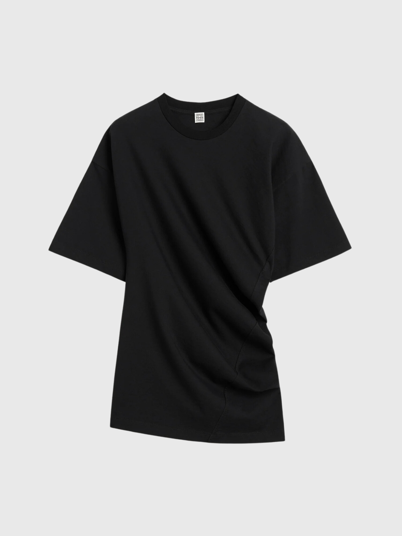 Totême-Twisted Jersey Tee - Black-Tops-XXS-Boboli-Vancouver-Canada