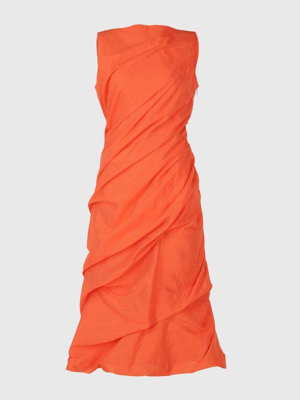 Issey Miyake-Twining Dress - Orange-Dresses-JP 02-Boboli-Vancouver-Canada