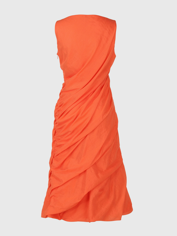 Issey Miyake-Twining Dress - Orange-Dresses-JP 02-Boboli-Vancouver-Canada