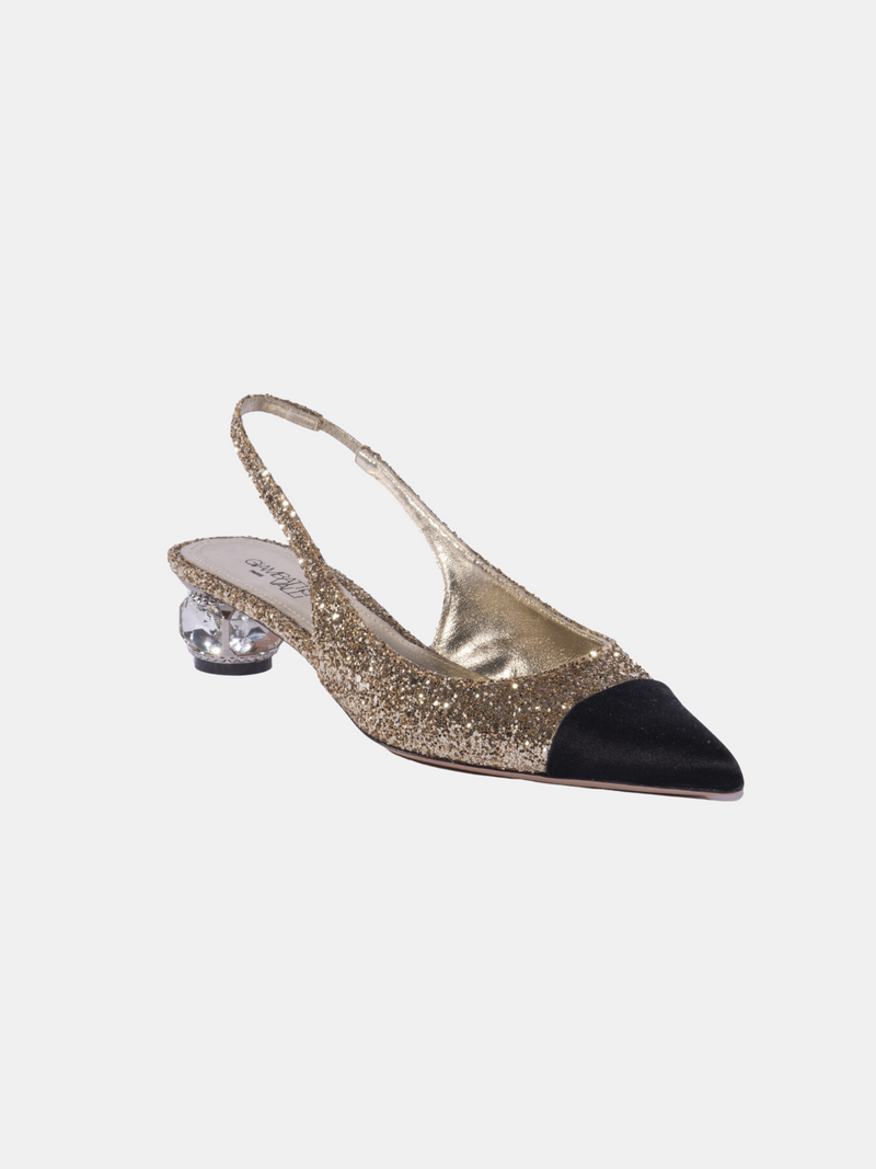 Giambattista Valli-Glitter Slingback Pump - Gold-Shoes-EU 36-Boboli-Vancouver-Canada