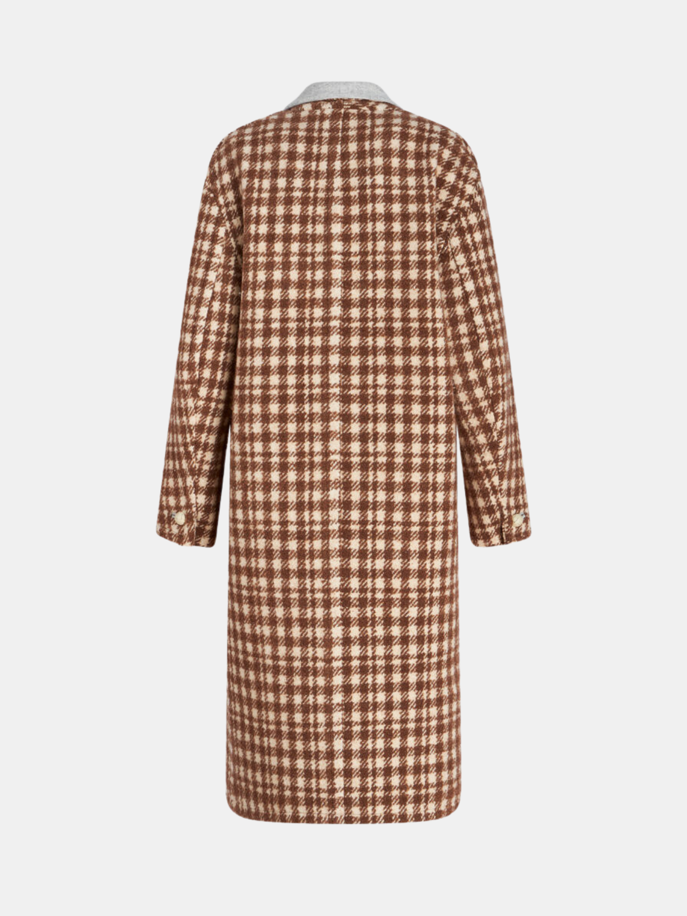 Etro-Long Houndstooth Coat - Brown/Multi-Coats-Boboli-Vancouver-Canada