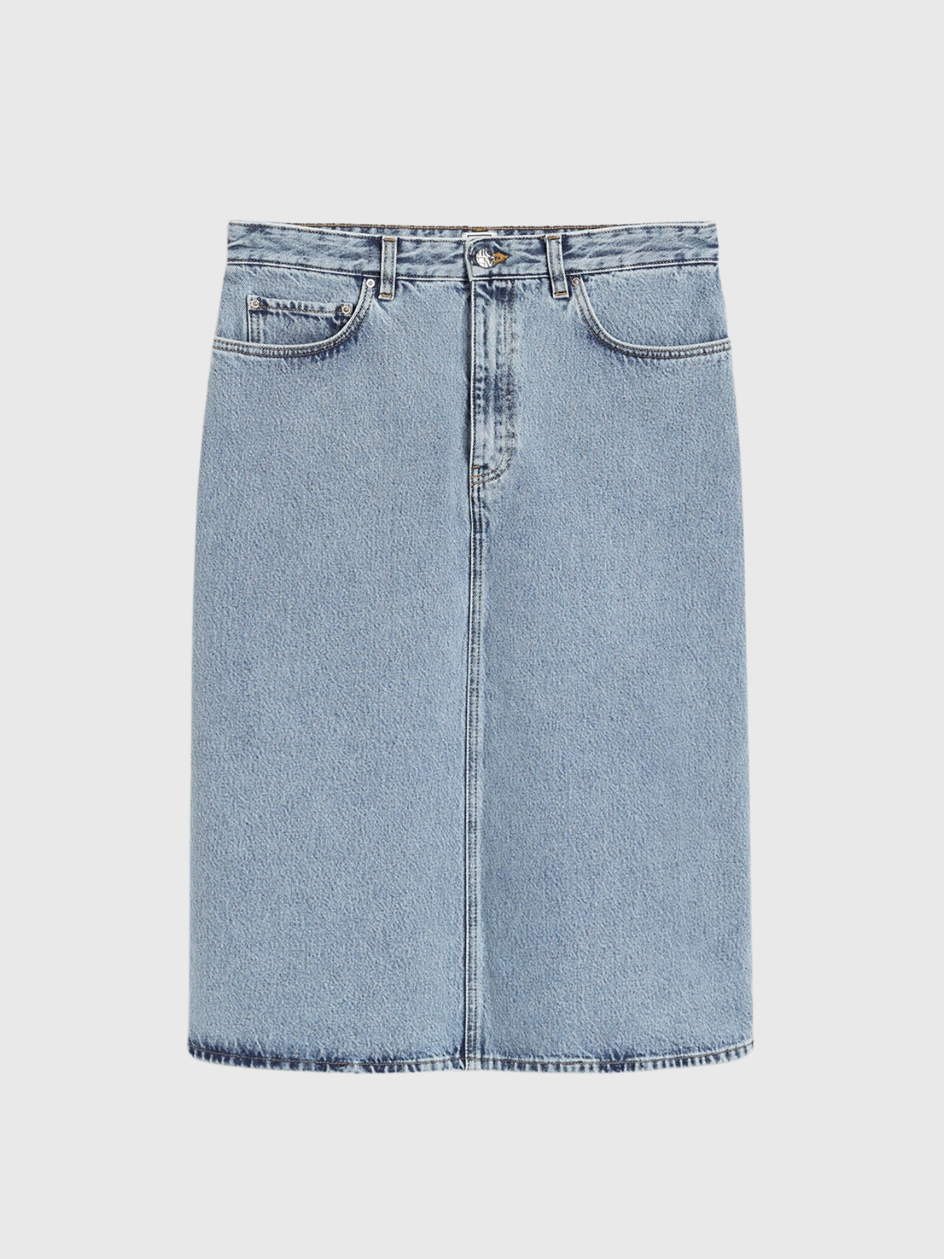 Totême-Denim Midi Skirt - Cool Blue-Skirts-EU 34-Boboli-Vancouver-Canada