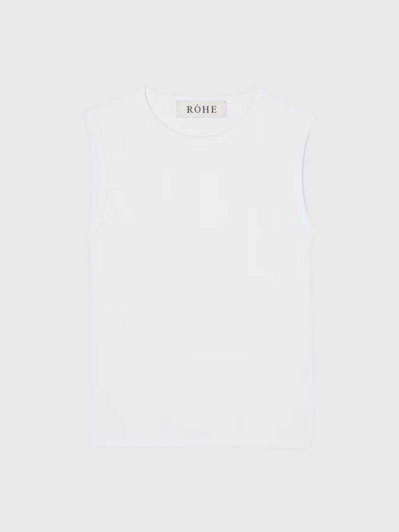 Rohe-Tight Rib Tank Top - Optic White-Tops-Boboli-Vancouver-Canada