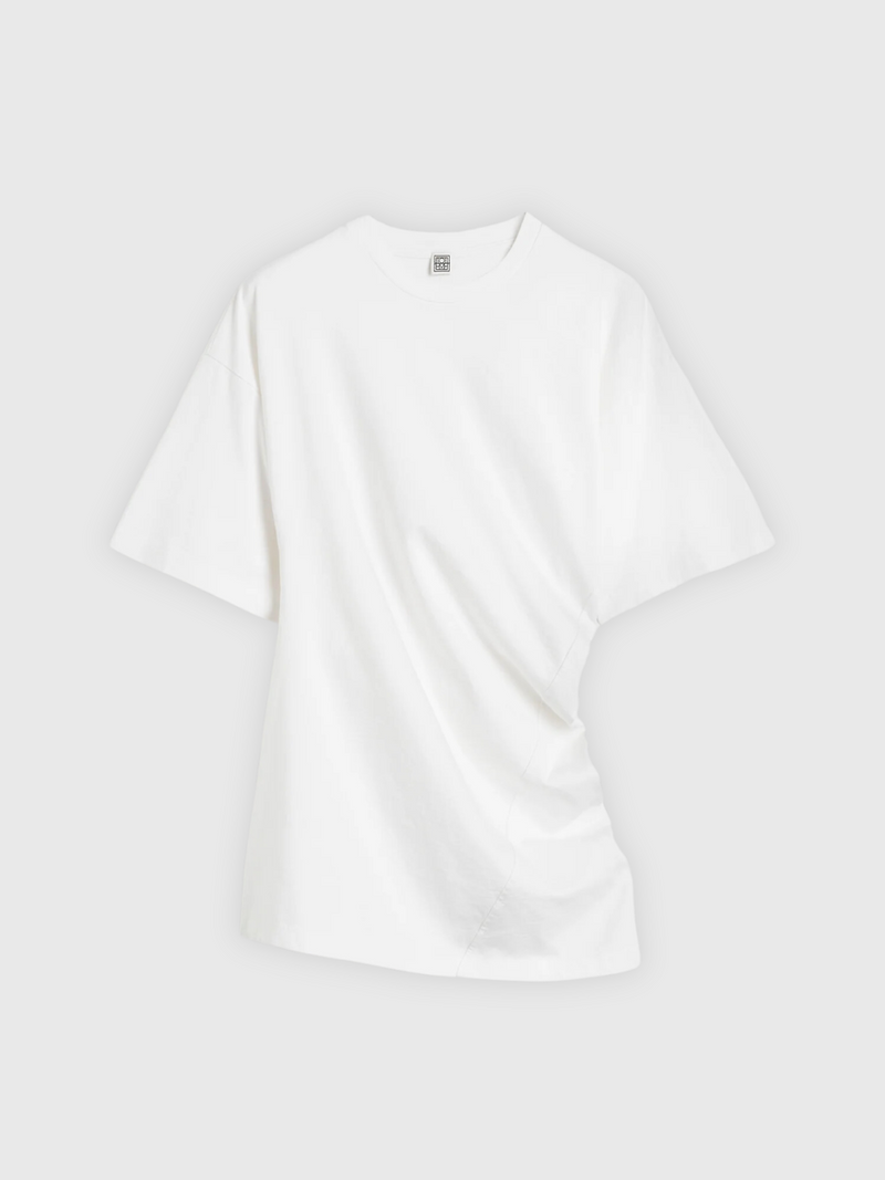 Totême-Twisted Jersey Tee - Off White-Shirts-XXS-Boboli-Vancouver-Canada
