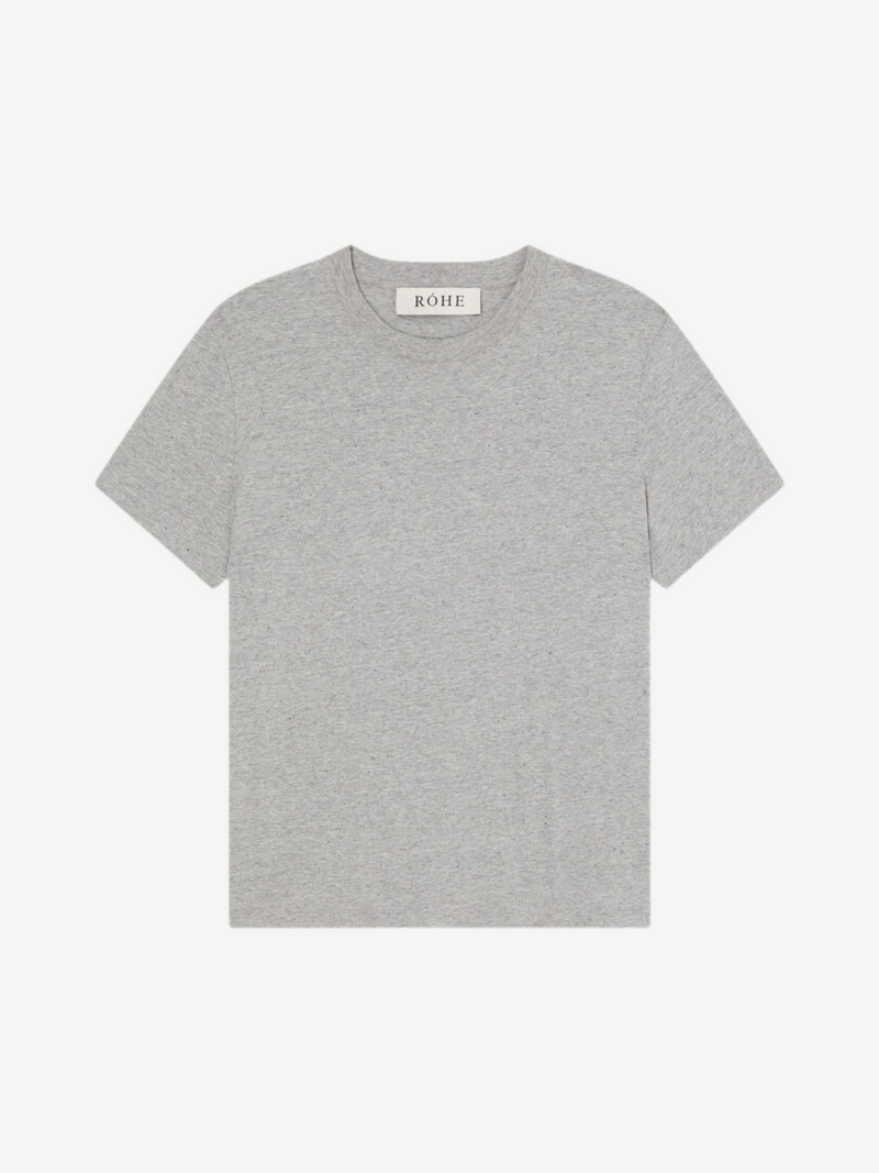 Rohe-Slub Melange Cotton T-Shirt - Light Grey Melange-Shirts-EU 34-Boboli-Vancouver-Canada