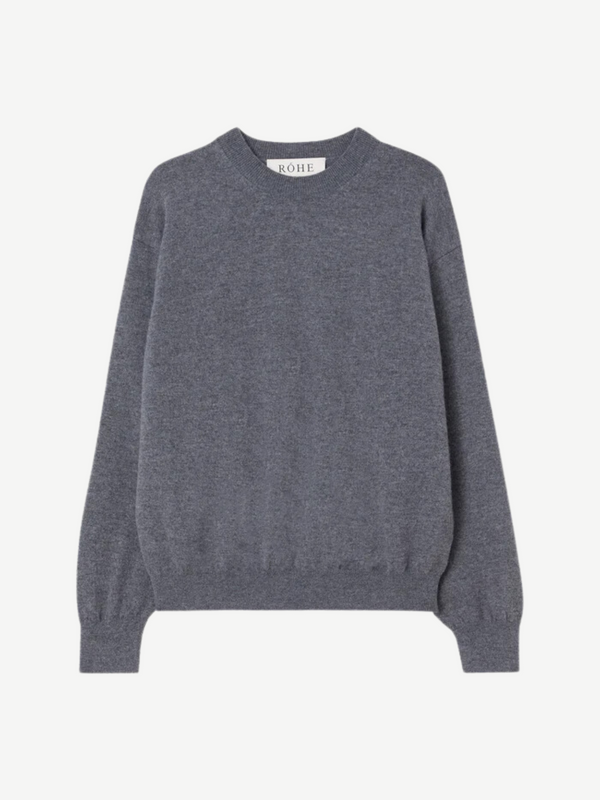 Rohe-Crew Neck w/ Open Armhole - Mid Grey Melange-Sweaters-EU 34-Boboli-Vancouver-Canada