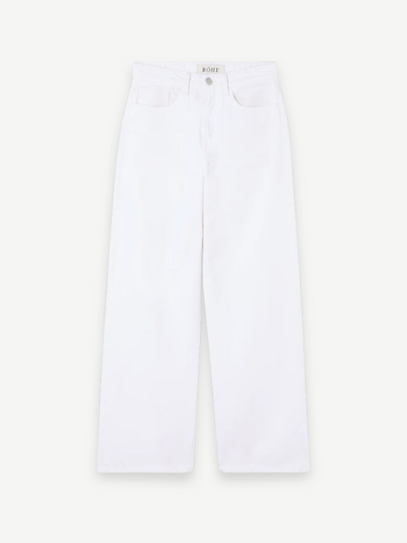 Rohe-Low Waist Wide Leg Denim - Optic White-Pants-EU 34-Boboli-Vancouver-Canada