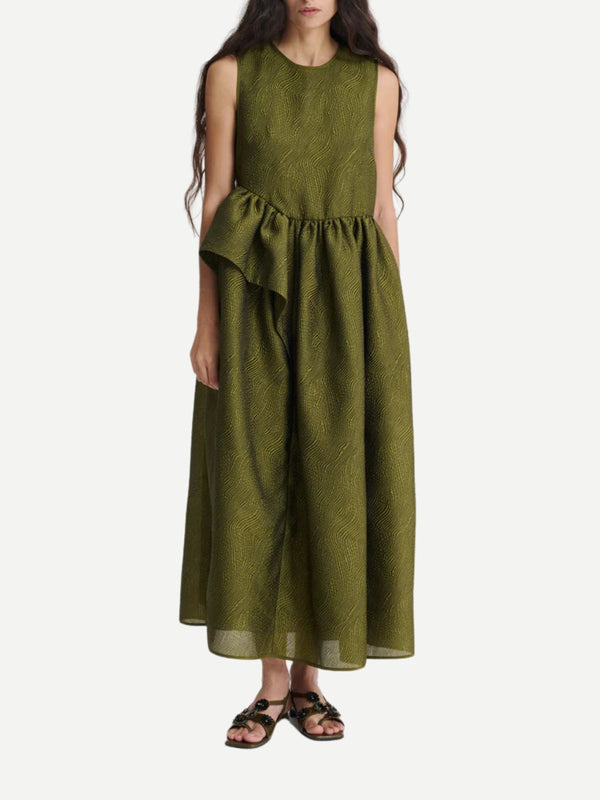 Cecilie Bahnsen-Ditte Dress - Olive-Dresses-Boboli-Vancouver-Canada