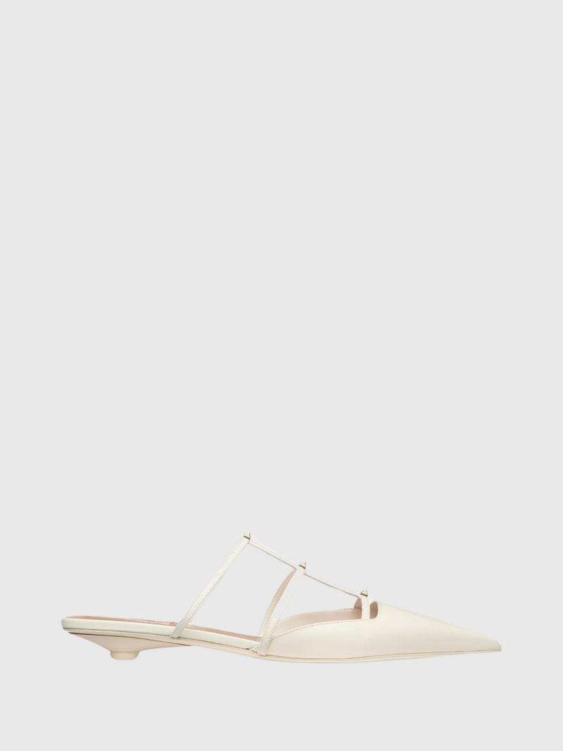 Rockstud Wispy Mule - Ivory