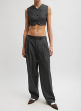 Tibi-Ellis Suiting Derrick Trouser - Grey/Multi-Pants-US 02-Boboli-Vancouver-Canada