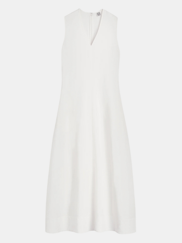 Totême-Fluid V-Neck Dress - Off White-Dresses-EU 34-Boboli-Vancouver-Canada