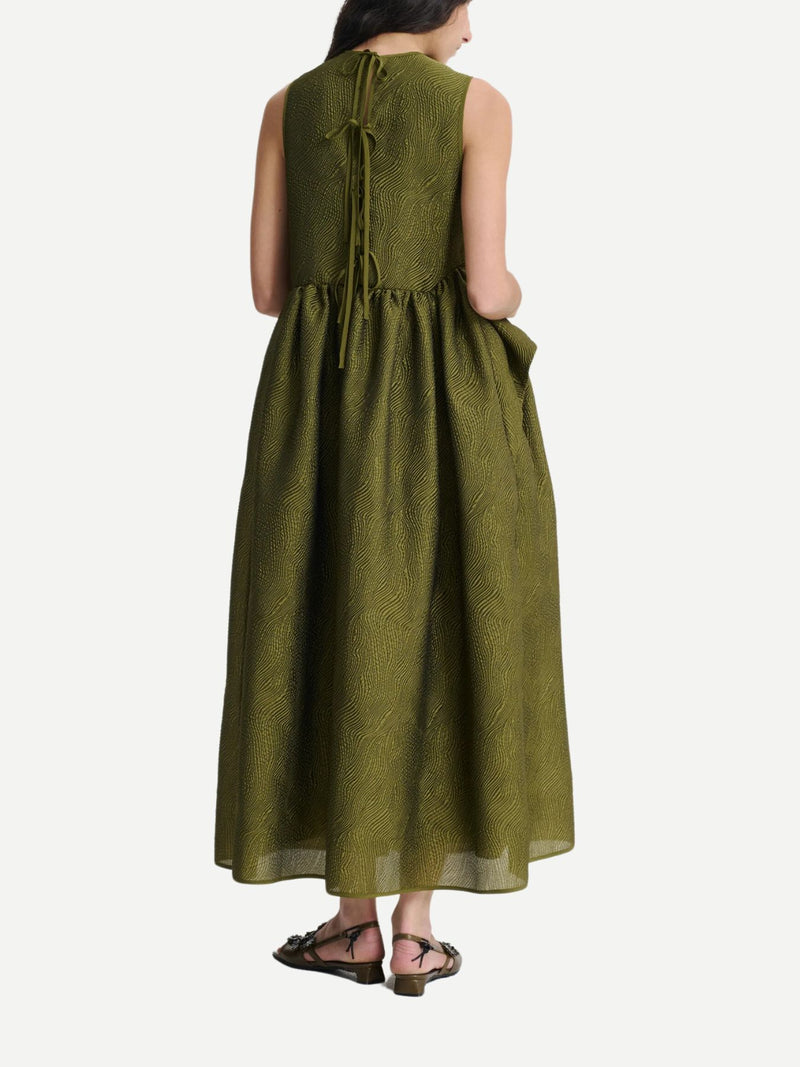 Cecilie Bahnsen-Ditte Dress - Olive-Dresses-Boboli-Vancouver-Canada