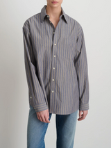 B Sides-Nolan Shirt - Grey Blue Stripe-Shirts-XS-Boboli-Vancouver-Canada