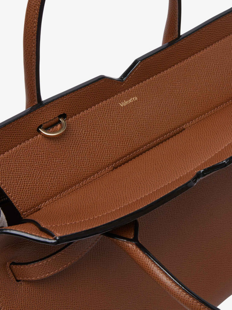 Valextra-Milano Two Handles Medium Bag - Chocolate-Bags-One Size-Boboli-Vancouver-Canada