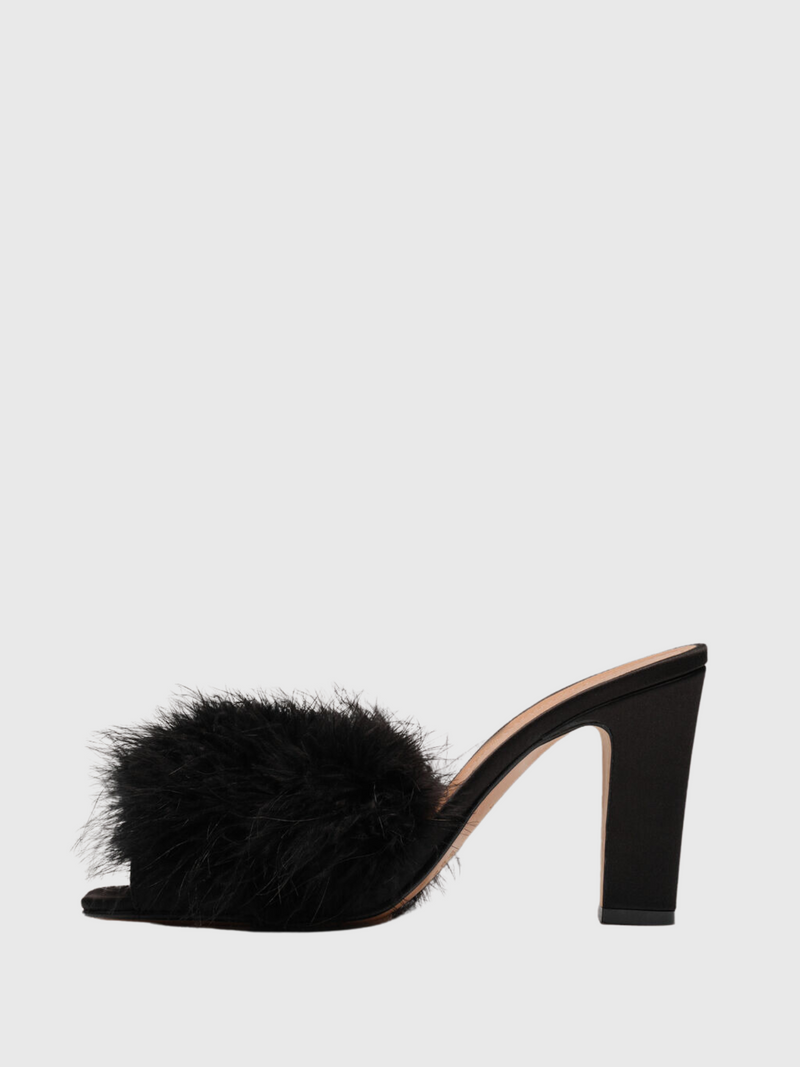 Maison Margiela-Feather Mule - Black-Shoes-IT 36-Boboli-Vancouver-Canada