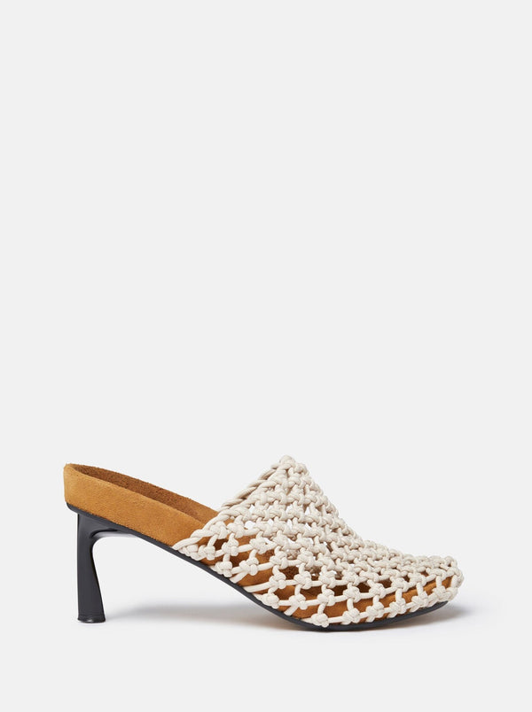 Stella McCartney-Terra Recycled Knotted Net Mules - Grey-Shoes-Boboli-Vancouver-Canada