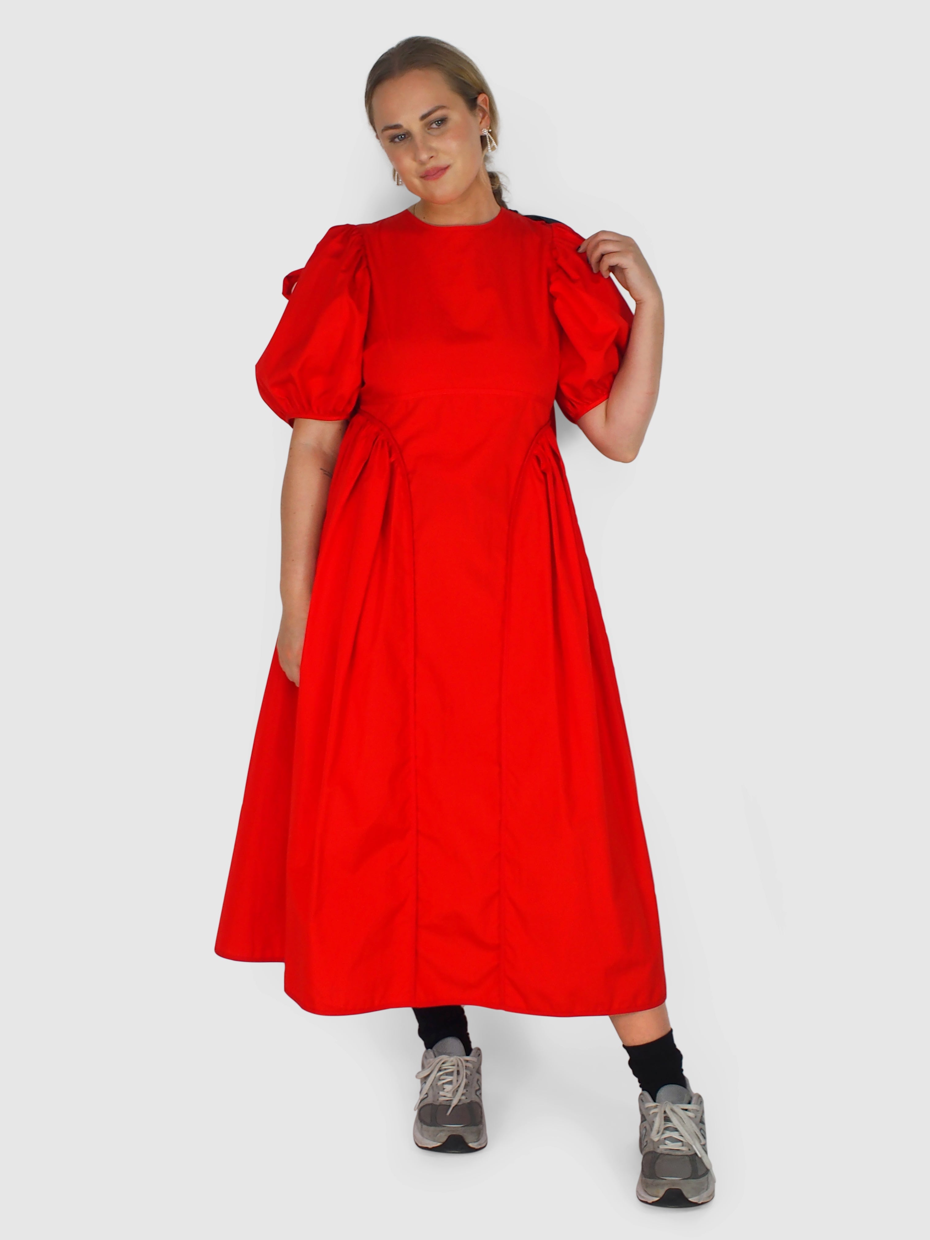 Cecilie Bahnsen-Finnegan Dress - Poppy Red-Dresses-Boboli-Vancouver-Canada