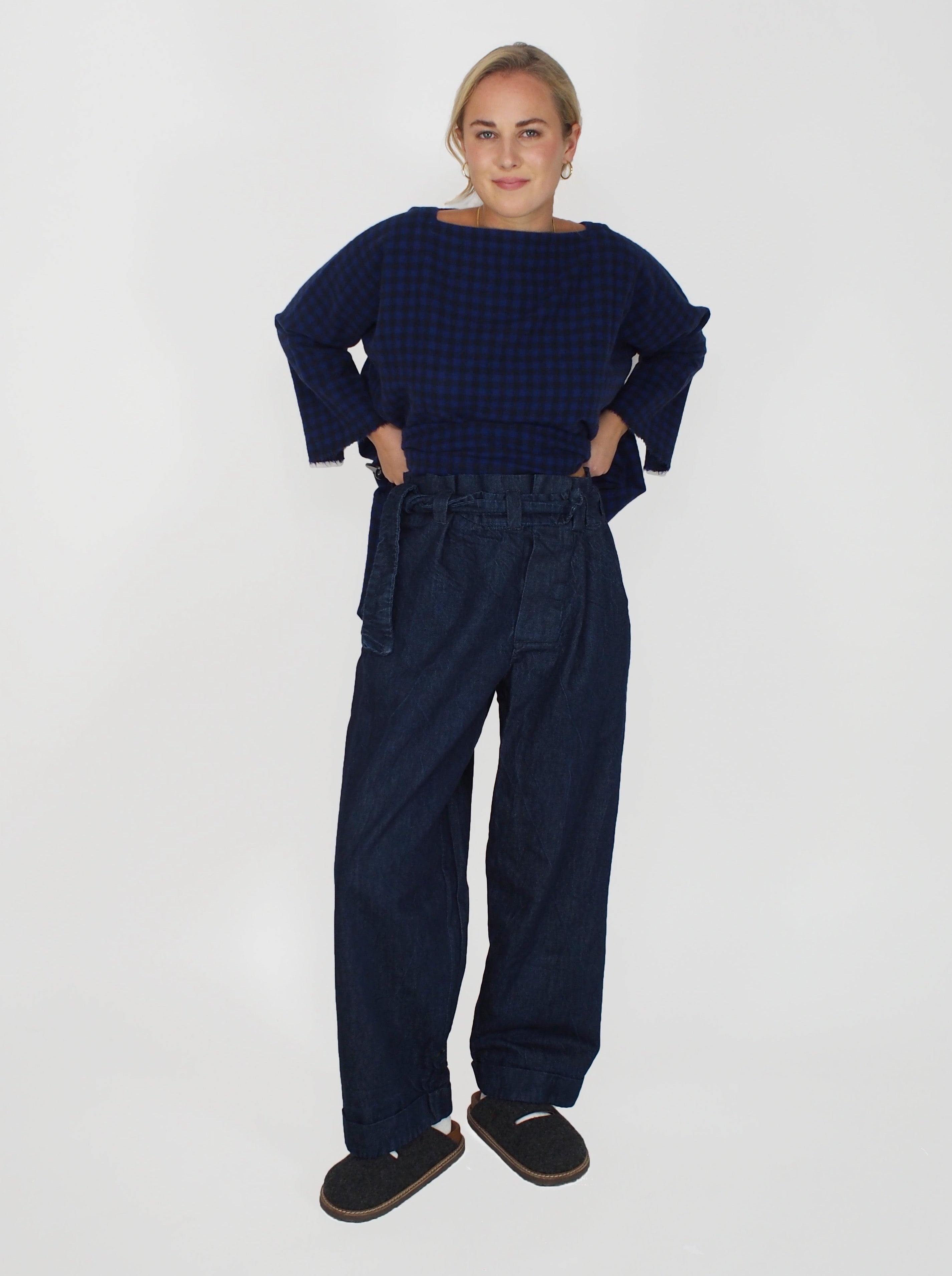 Daniela Gregis-Washed Operaio Pant - Navy Blue-Pants-One Size-Boboli-Vancouver-Canada