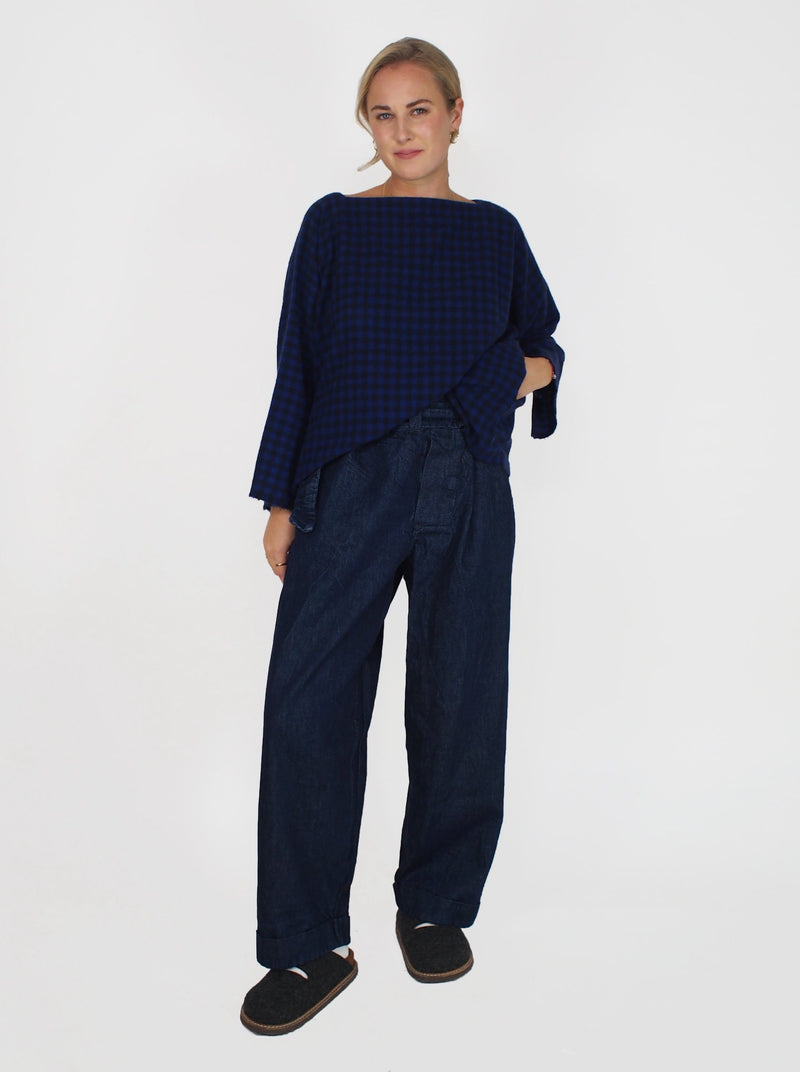 Daniela Gregis-Washed Operaio Pant - Navy Blue-Pants-One Size-Boboli-Vancouver-Canada