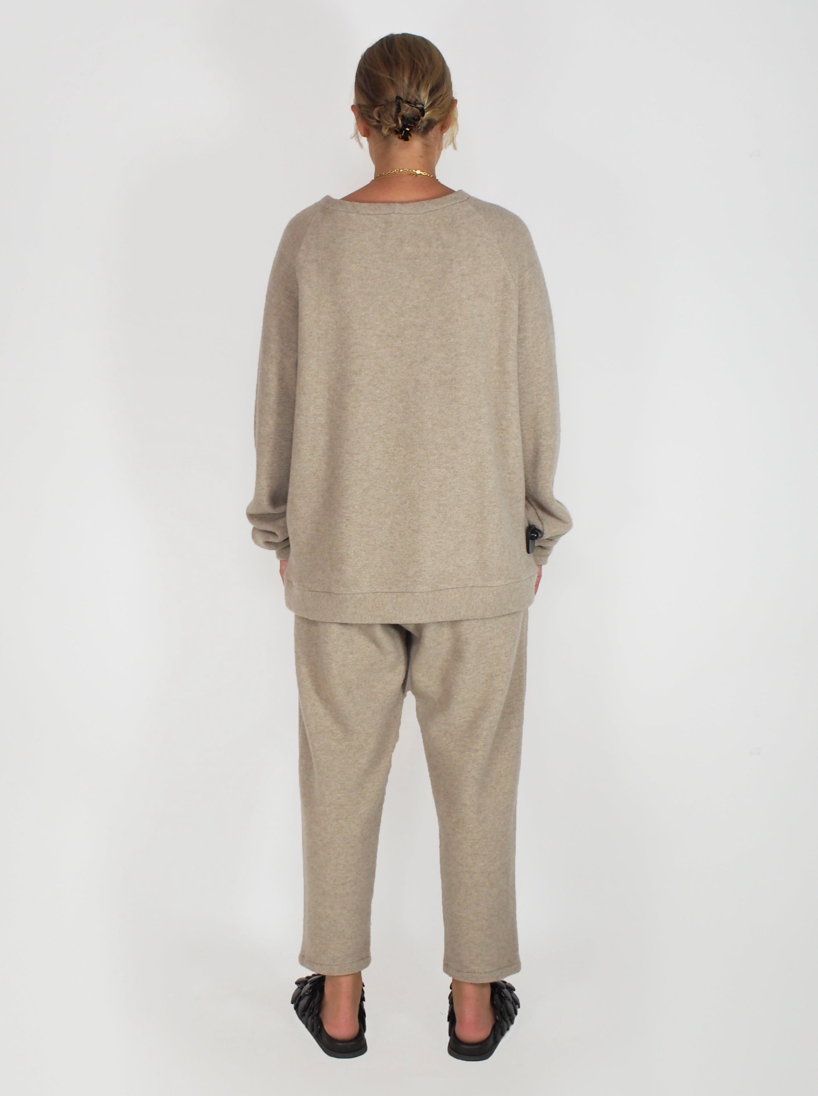 Dusan-Cashmere/Wool Sweatshirt - Almond-Sweaters-Boboli-Vancouver-Canada