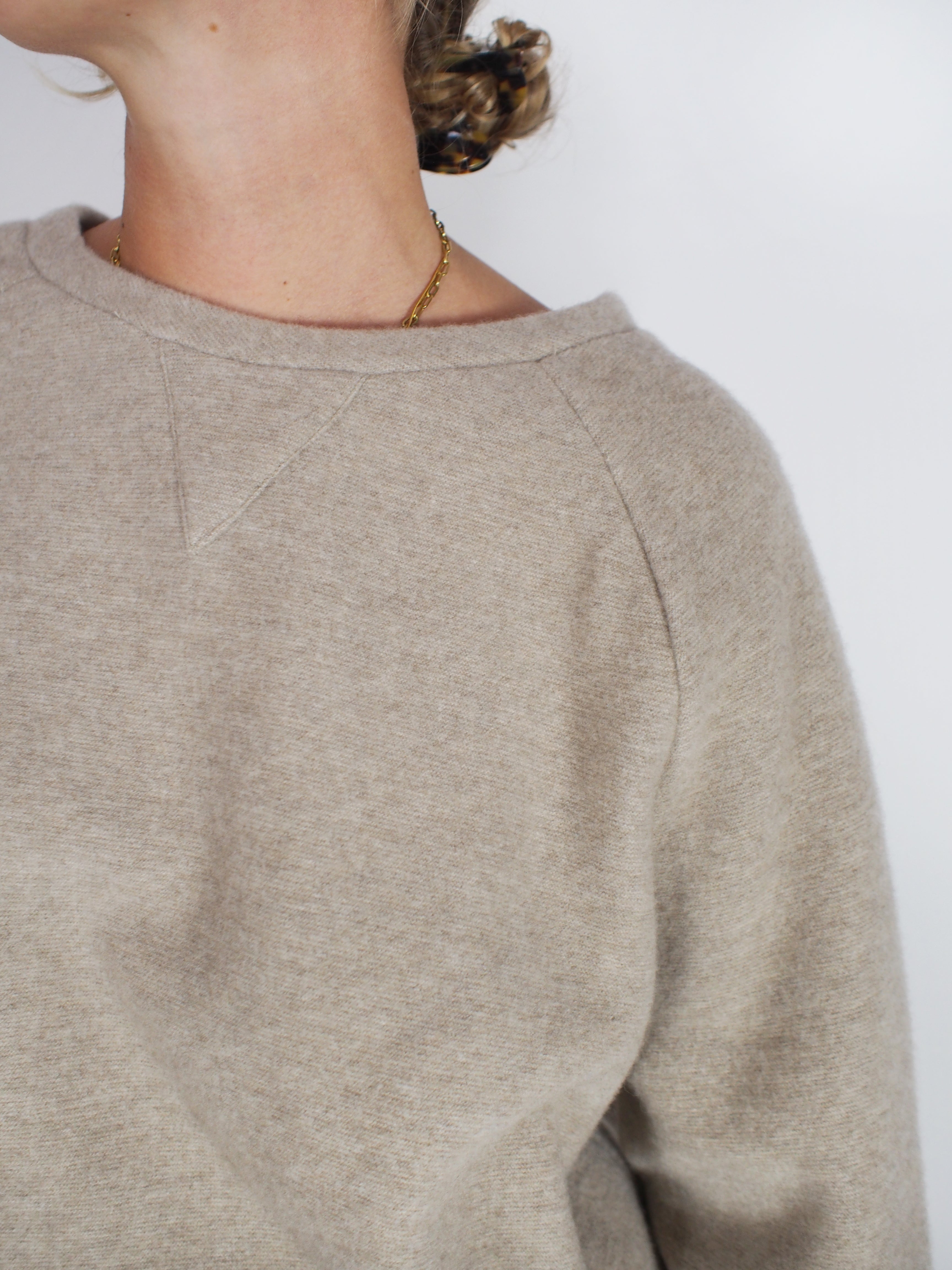 Dusan-Cashmere/Wool Sweatshirt - Almond-Sweaters-Boboli-Vancouver-Canada