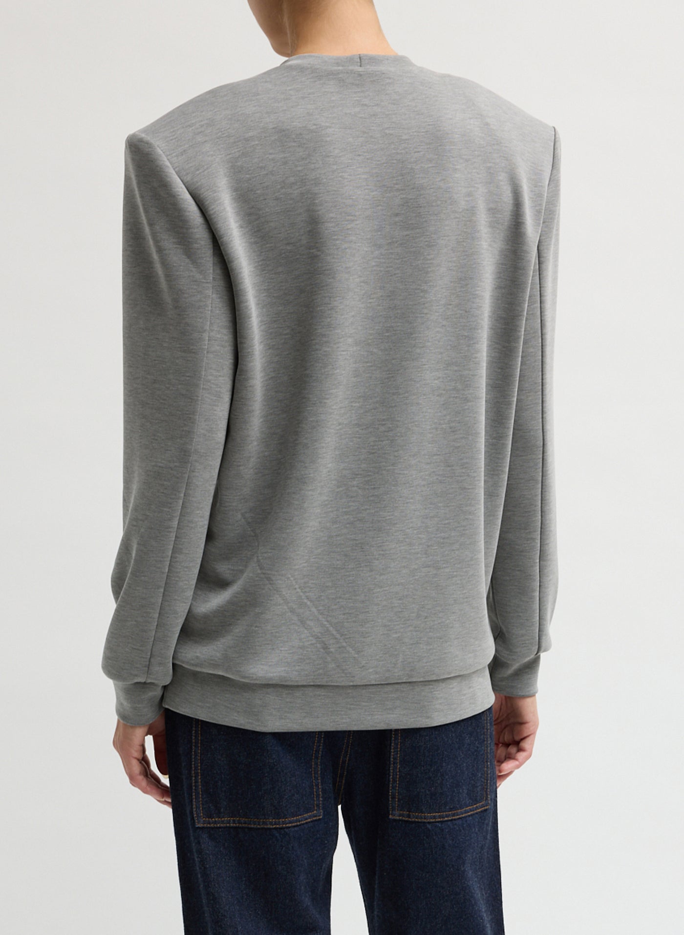 Tibi-Feather Weight Viscose Removable Shoulder Pad L/S - Grey-Tops-Boboli-Vancouver-Canada