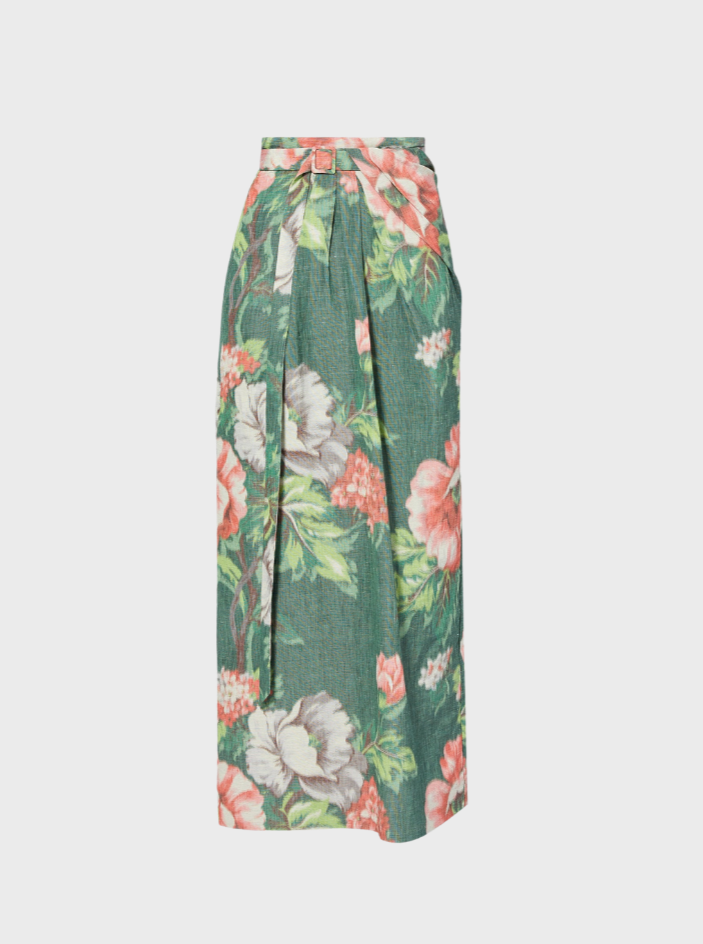 Erdem-Charlotte Skirt - Green / Red-Skirts-Boboli-Vancouver-Canada