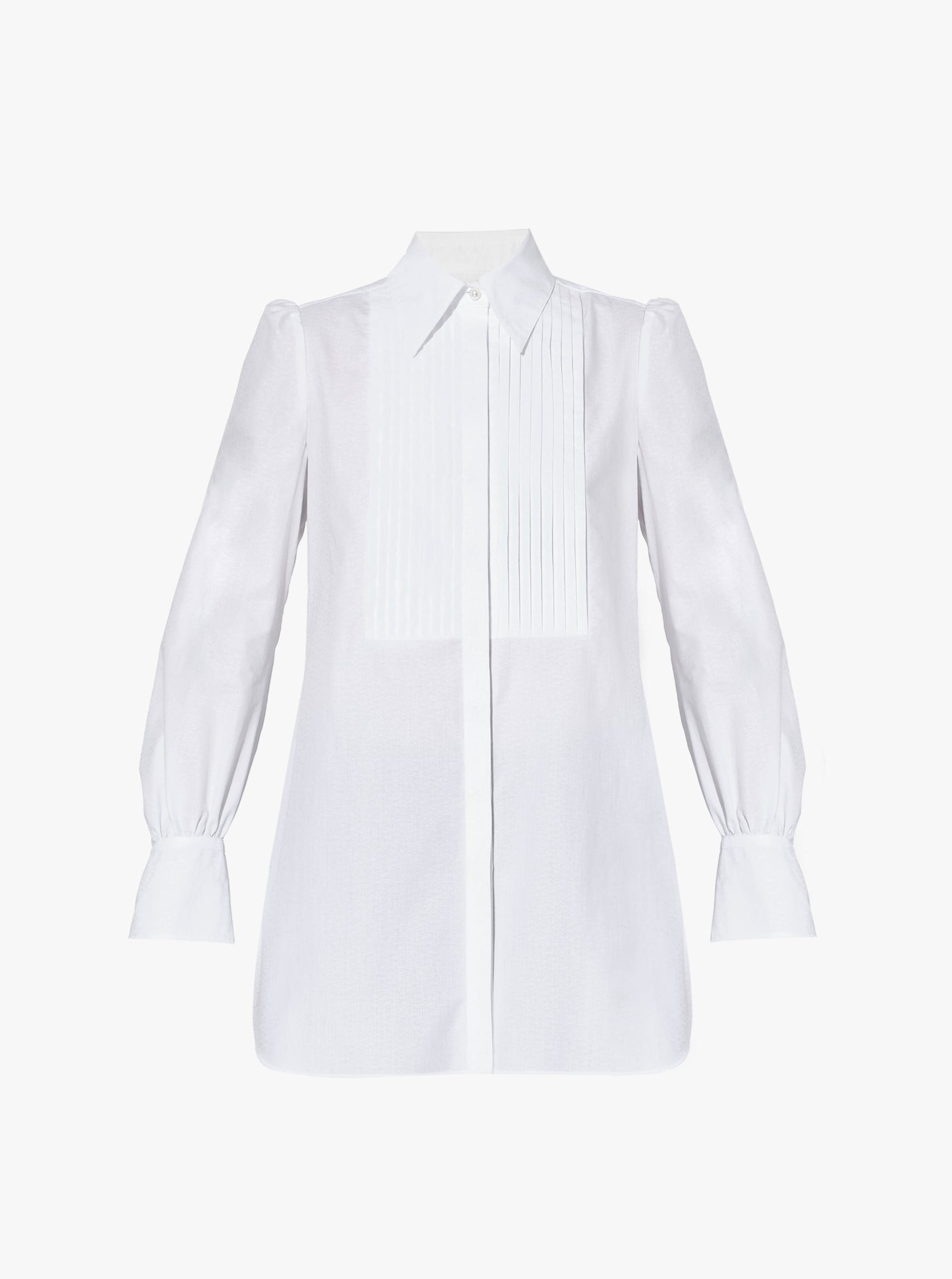 Erdem-Long Sleeve Shirt wt Pleating - White-Shirts-8-Boboli-Vancouver-Canada