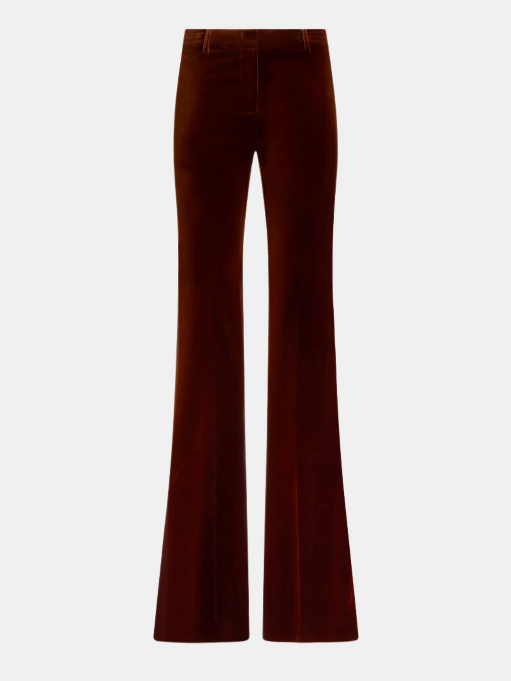 Rust Woven Kick Flare Trousers