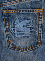 Etro-Jeans w/ Embroidered Pegaso - Denim-Pants-Boboli-Vancouver-Canada