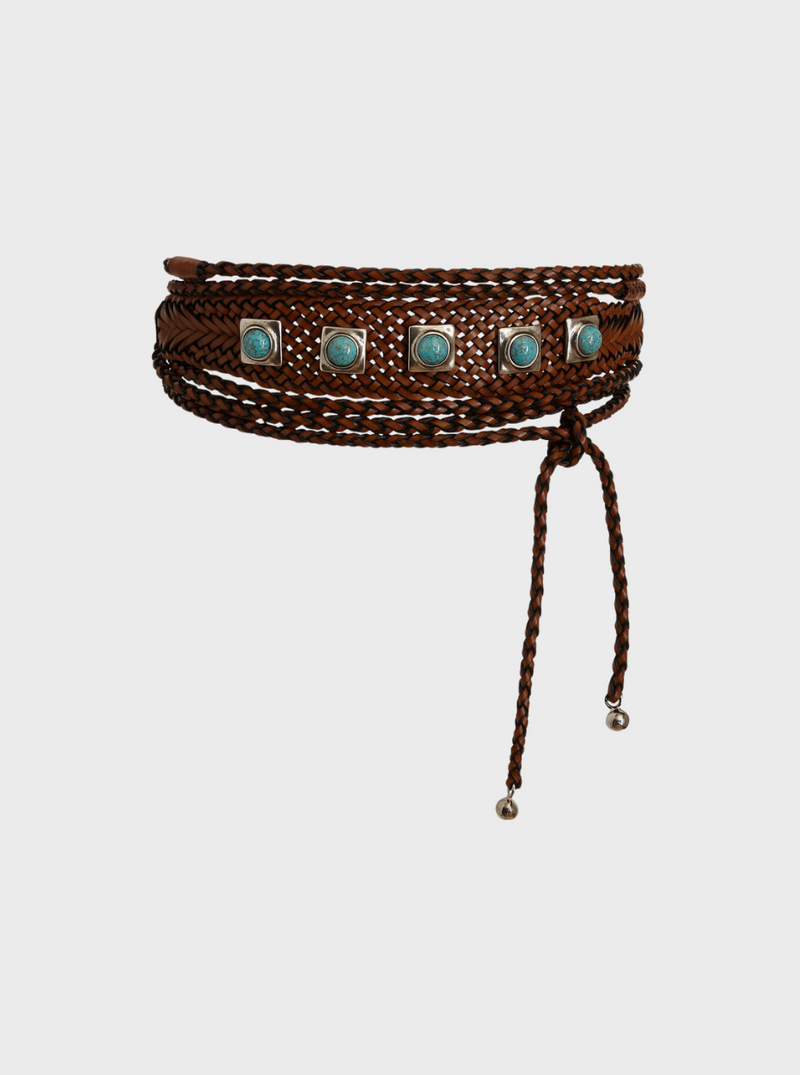 Etro-Leather Calf Belt - Brown-Belts-One Size-Boboli-Vancouver-Canada