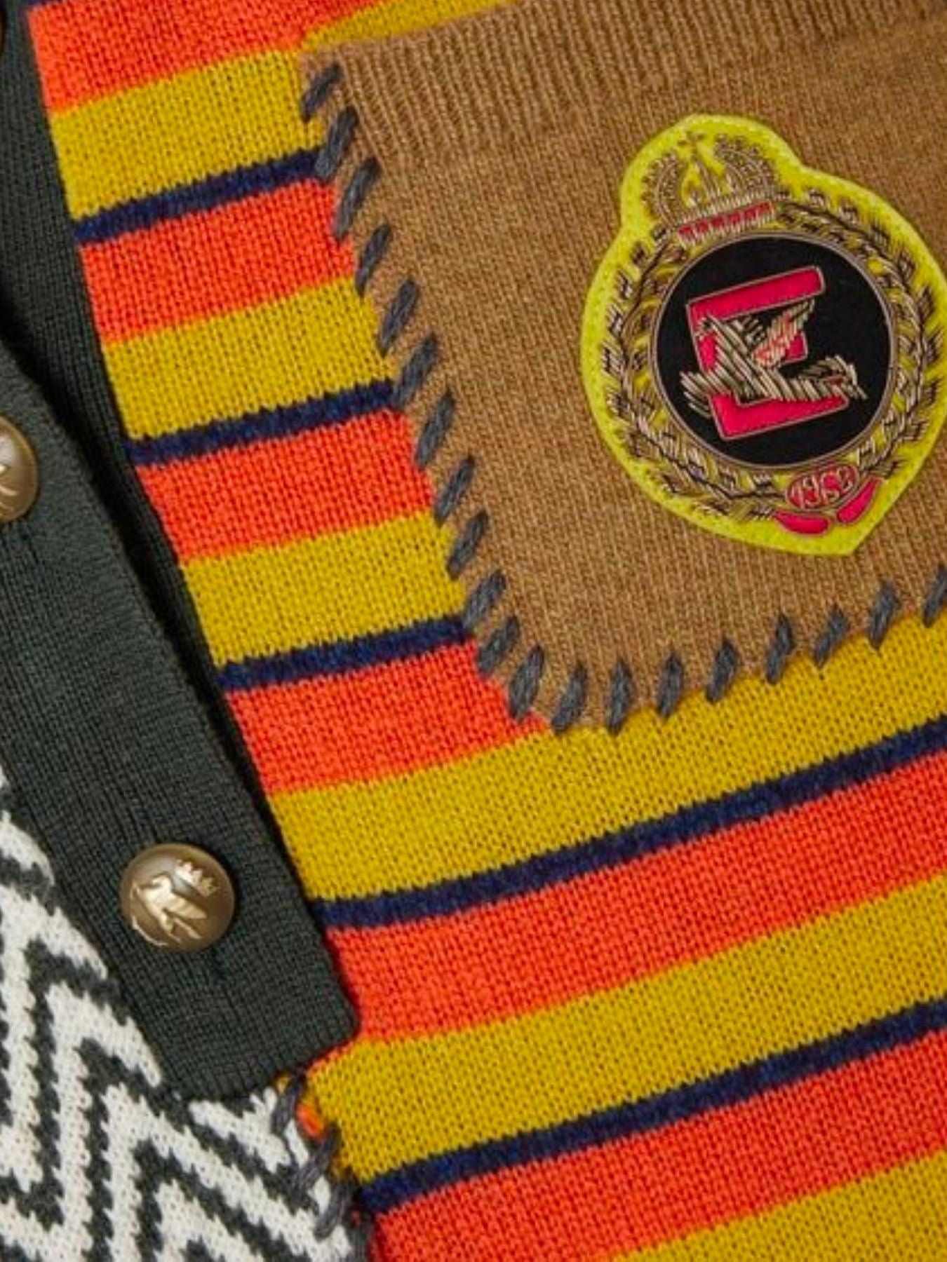 Etro-Nashville Polo Patchwork - Multi-Sweaters-Boboli-Vancouver-Canada