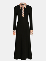 Etro-Shirt Dress w/ Floral Edging - Black/Multi-Dresses-IT 38-Boboli-Vancouver-Canada