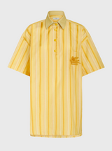 Etro-Striped S.S. Maxi Shirt - Yellow Stripe-Shirts-Boboli-Vancouver-Canada