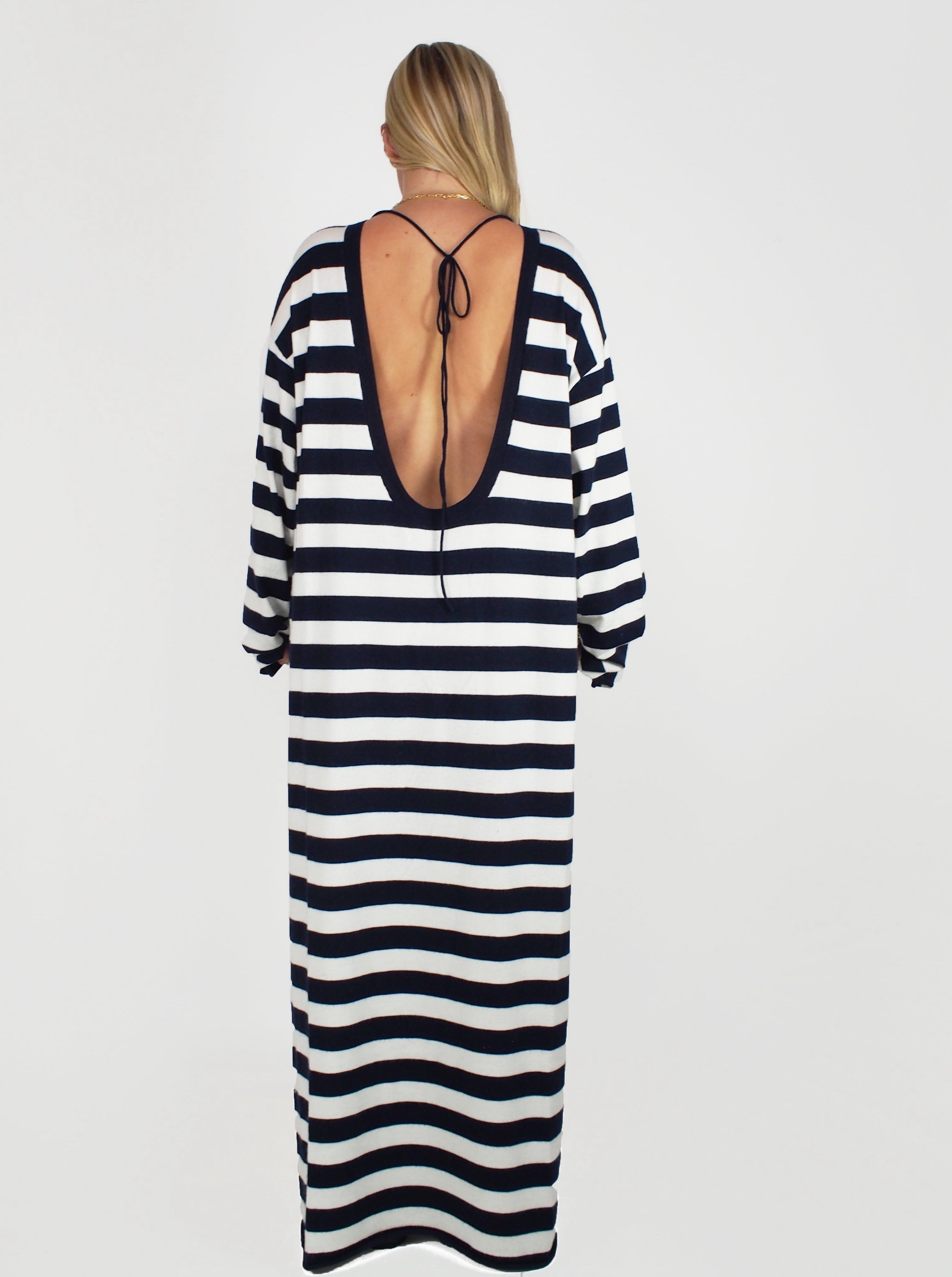 Extreme Cashmere-n°192 Scoop Dress - Stripe-Dresses-One Size-Boboli-Vancouver-Canada