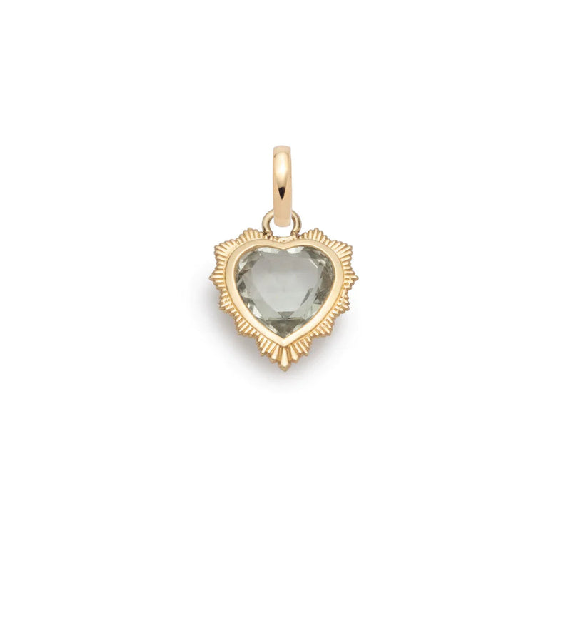 FD Jewellery-Gemstone Heart-Love: Green Prasiolite Medallion w/ Oval Pushgate-FD Jewellery-Boboli-Vancouver-Canada