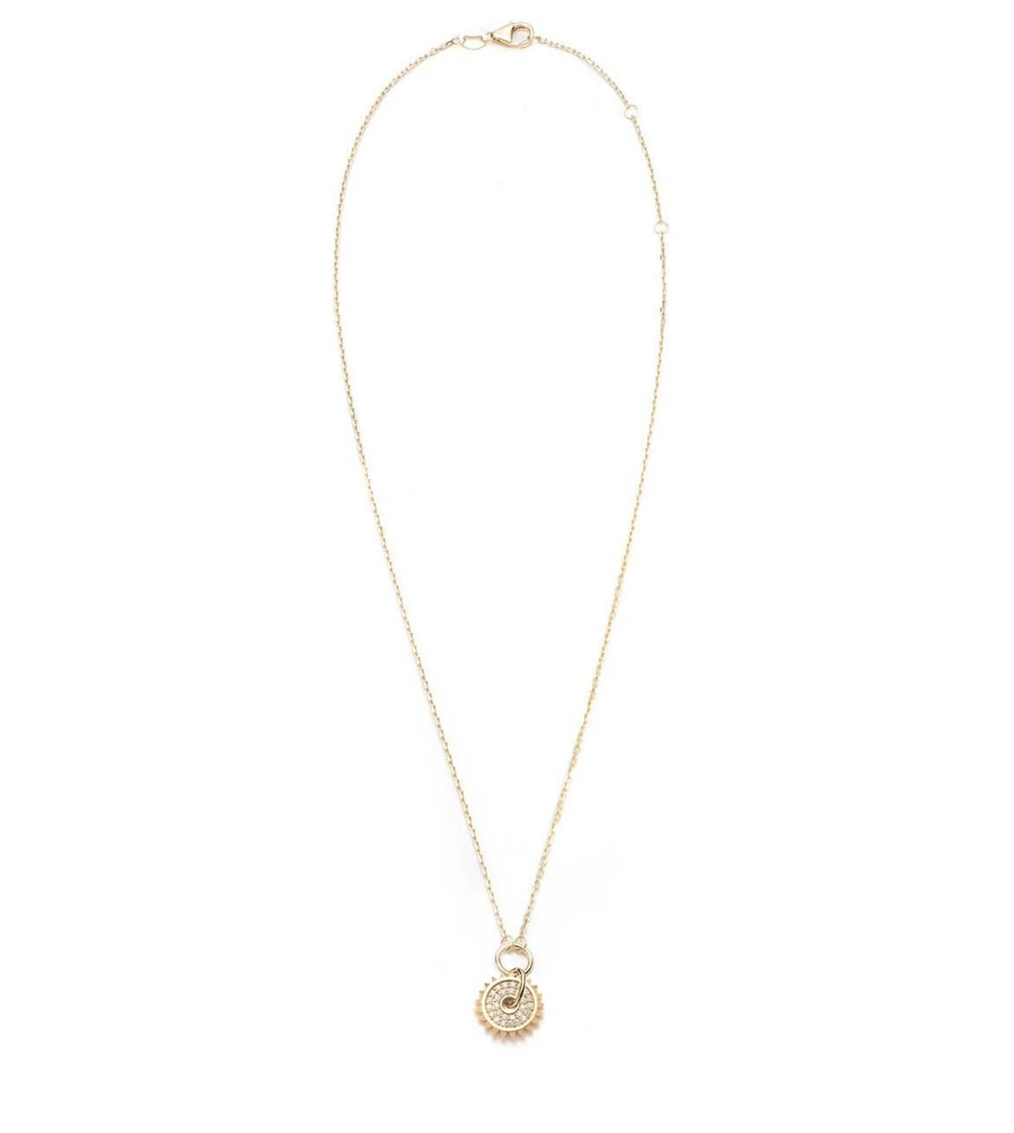 FD Jewellery-Pave Disk Drop Necklace (T1.16 / D3)-FD Jewellery-Boboli-Vancouver-Canada