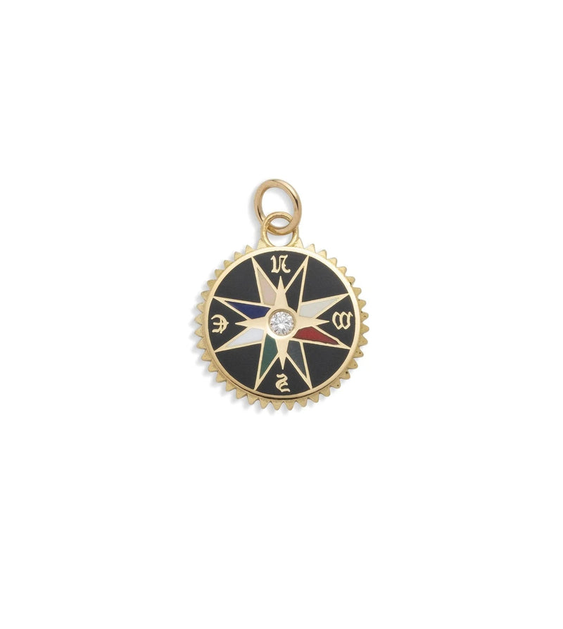 FD Jewellery-Petite Champleve Black Internal Compass Medallion-FD Jewellery-Boboli-Vancouver-Canada