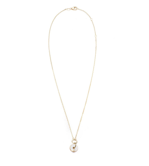 FD Jewellery-Wholeness Disk Drop Necklaces (DD1) - White-FD Jewellery-Boboli-Vancouver-Canada