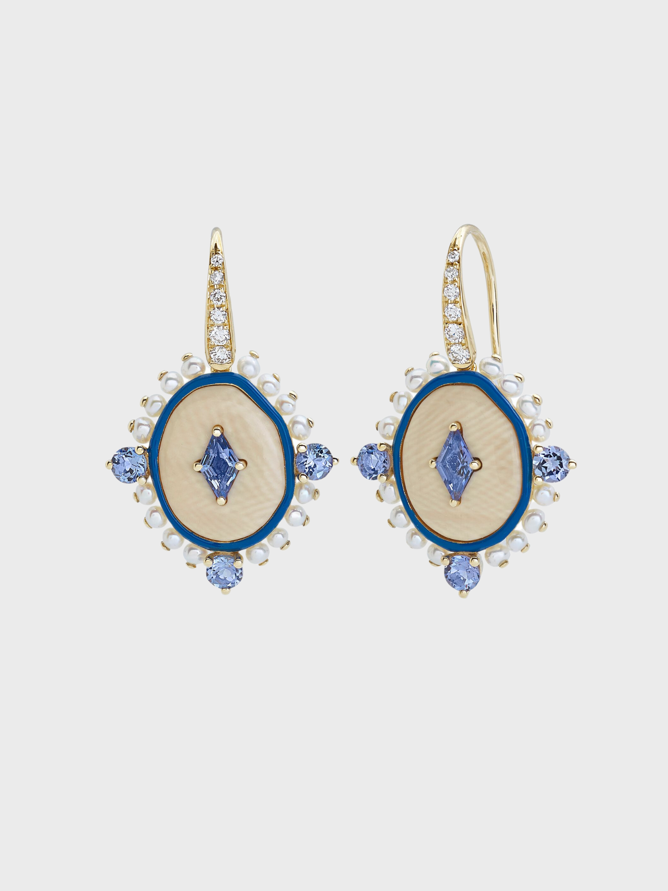 Francesca Villa-Blue Diamonds Earrings-Jewellery-One Size-Boboli-Vancouver-Canada