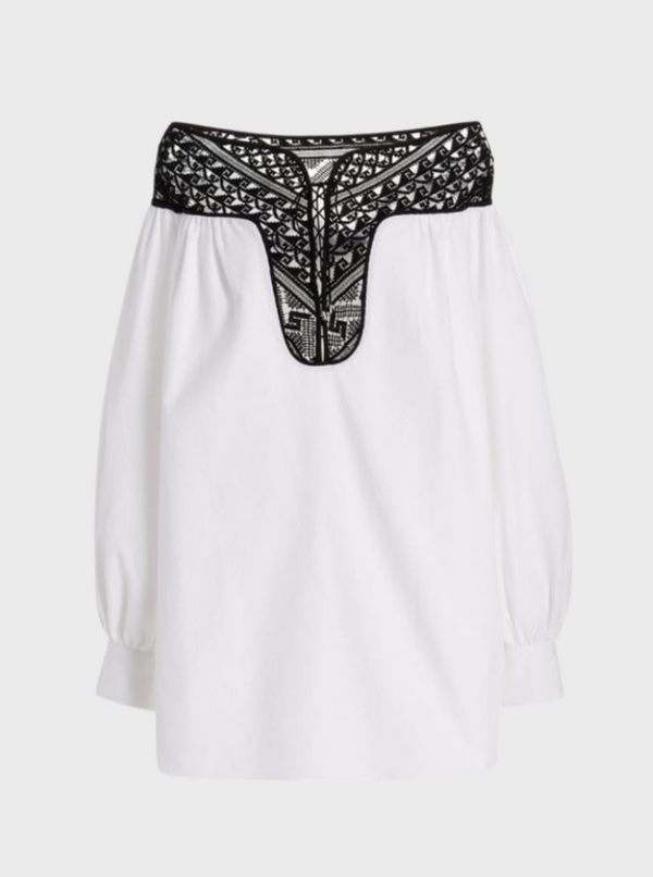 Gabriela Hearst-Augustin Blouse With Lace - White-Blouses-Boboli-Vancouver-Canada