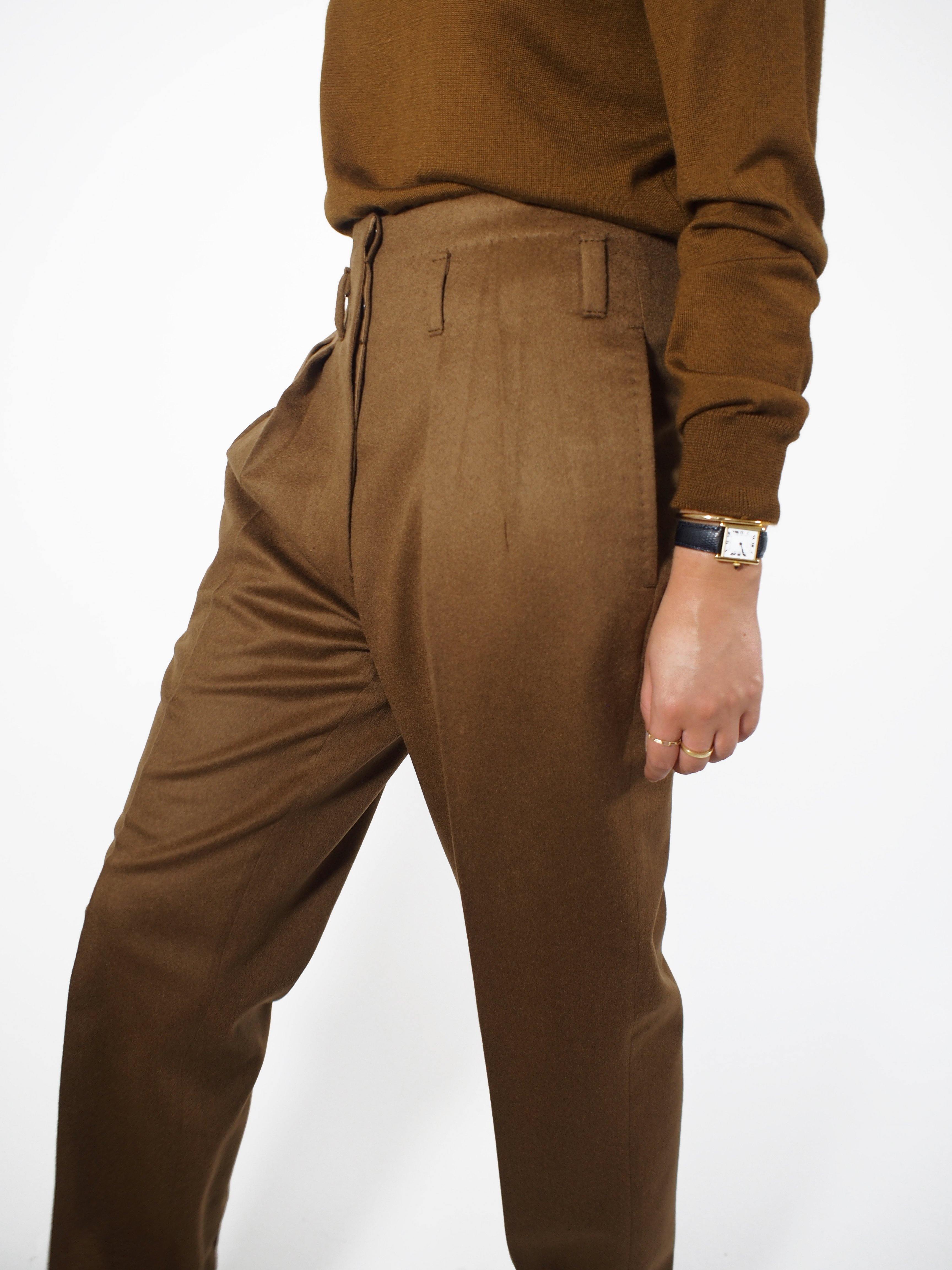 Giuliva Heritage-Camel Hair Trouser - Tobacco-Pants-Boboli-Vancouver-Canada