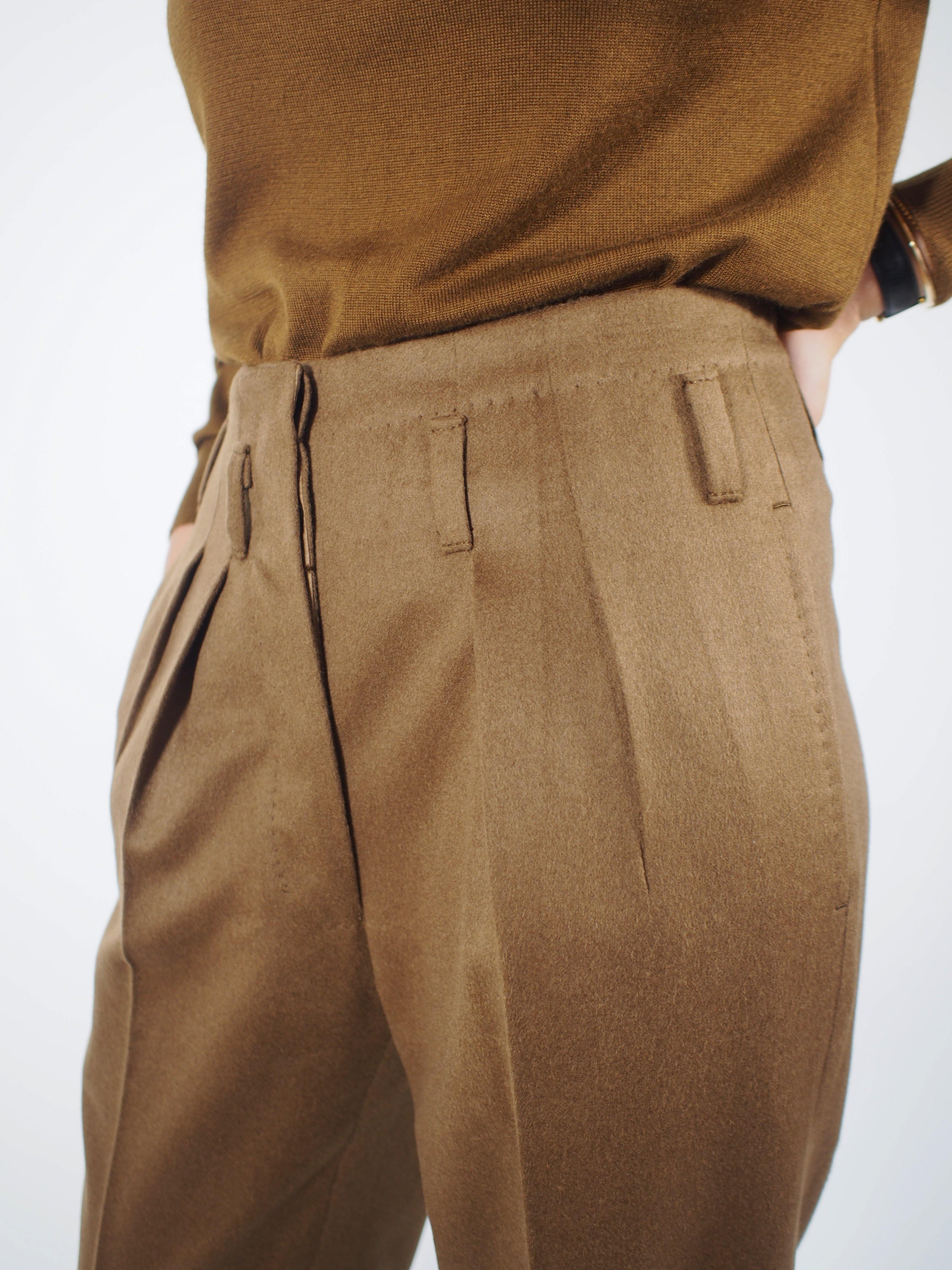 Giuliva Heritage-Camel Hair Trouser - Tobacco-Pants-Boboli-Vancouver-Canada