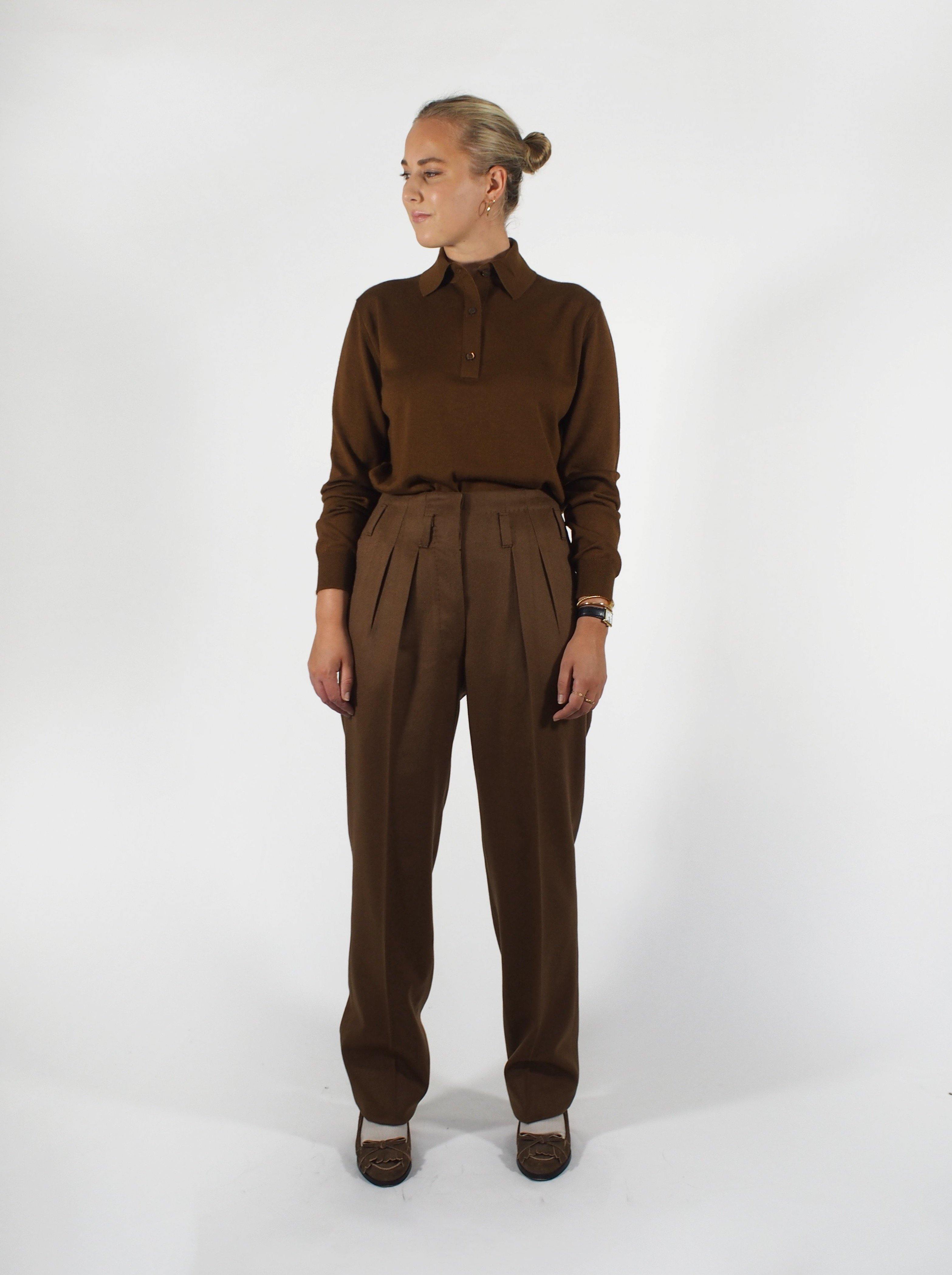 Giuliva Heritage-Camel Hair Trouser - Tobacco-Pants-Boboli-Vancouver-Canada