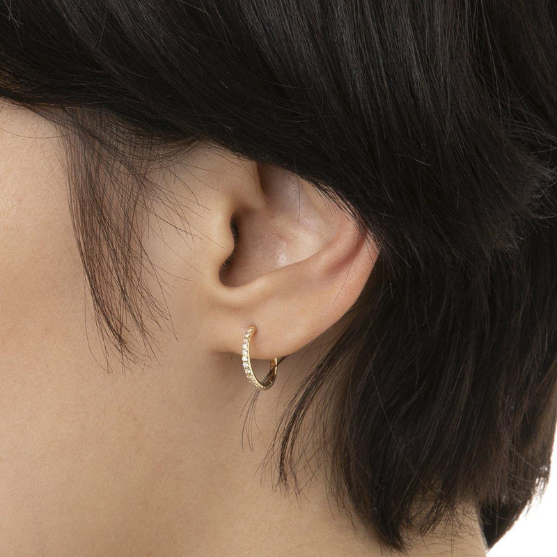Hirotaka-Diamond Hoop Earring (L)-Jewellery-One Size-Boboli-Vancouver-Canada