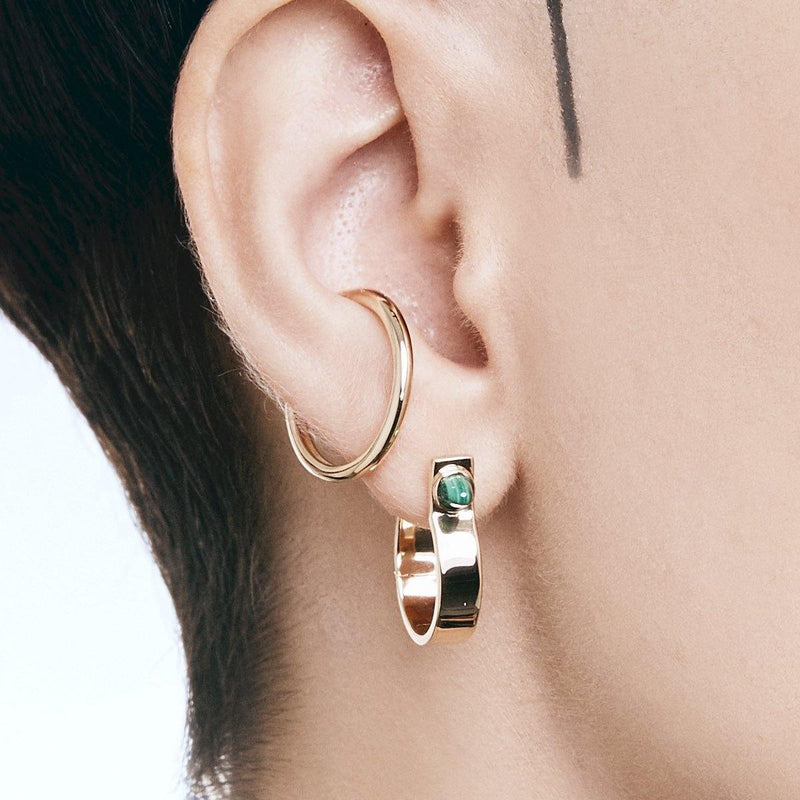 Hirotaka-Indústria Malachite Earring - Malachite-Jewellery-One Size-Boboli-Vancouver-Canada