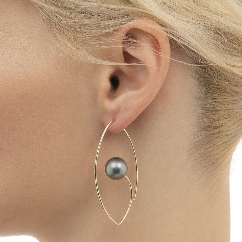 Hirotaka-Tahitian Black Pearl Earring-Jewellery-One Size-Boboli-Vancouver-Canada