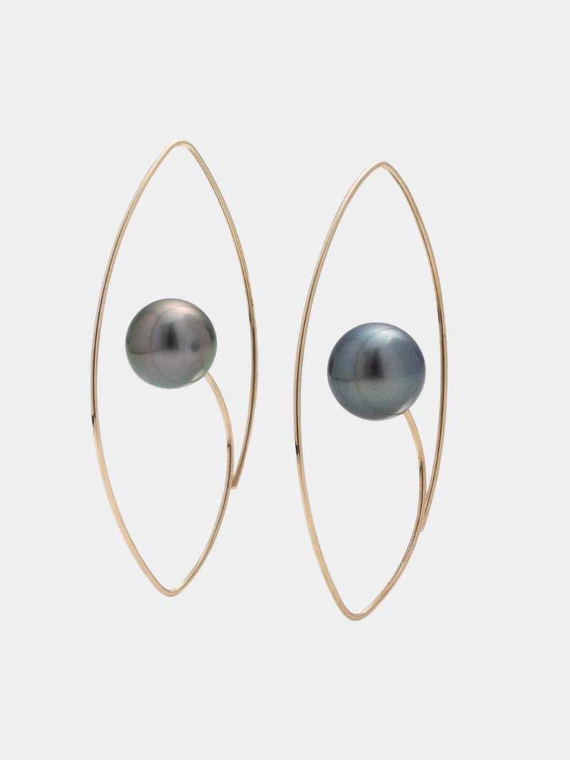Hirotaka-Tahitian Black Pearl Earring-Jewellery-One Size-Boboli-Vancouver-Canada